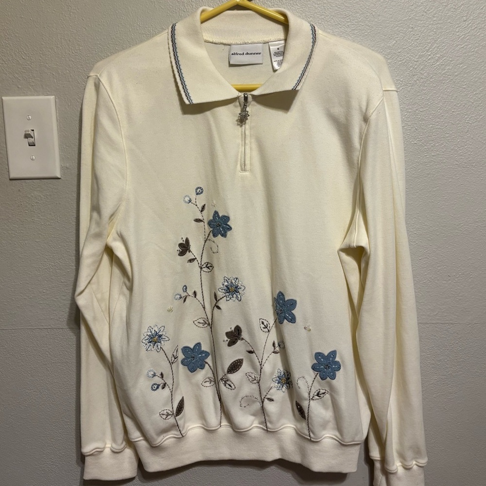 alfred dinner 1/4 floral zip